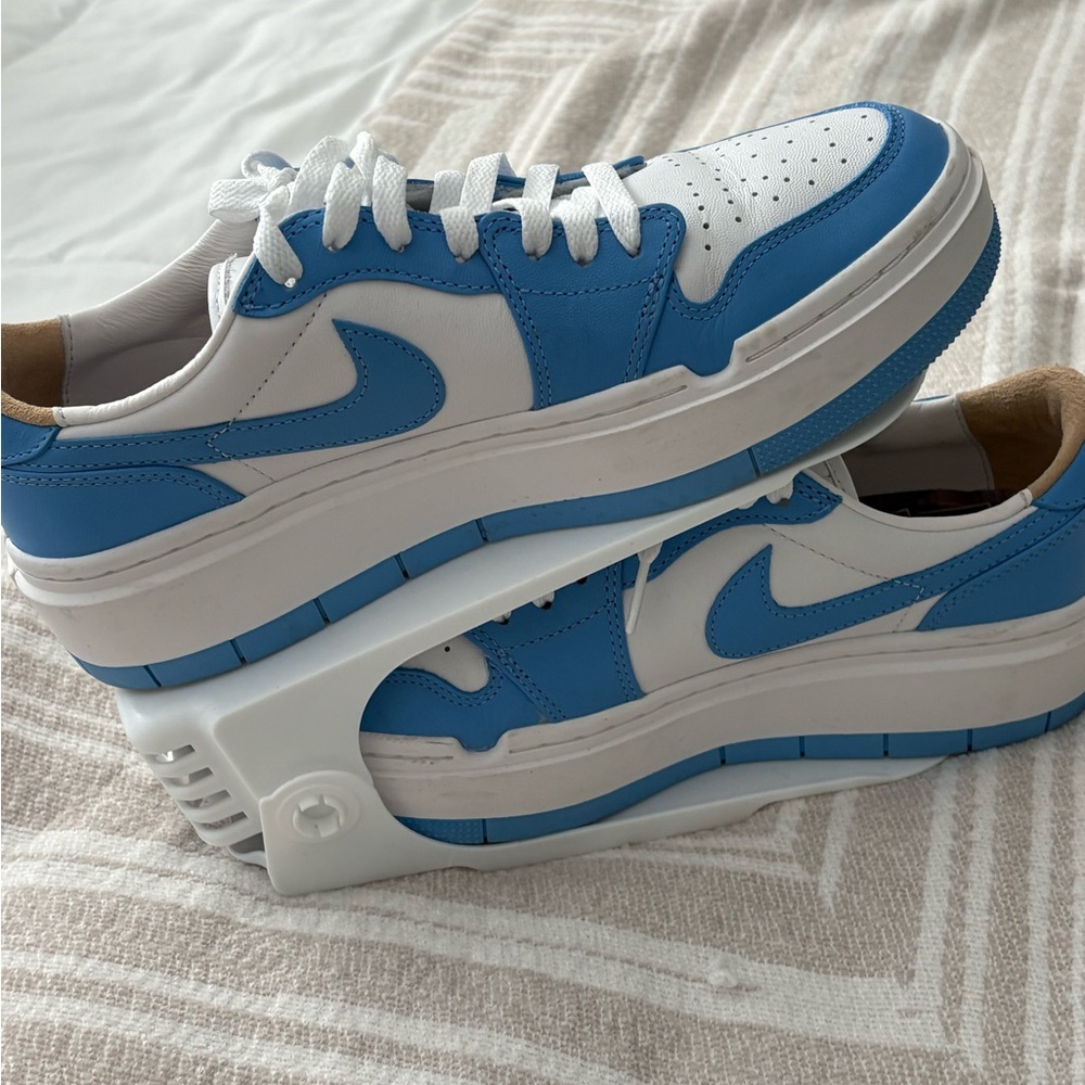 Jordan Low Top Sneakers in White and Light Blue